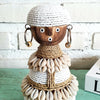 Beaded Shell Ethnic Wooden African Statue (W)