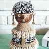 Beaded Shell Ethnic Wooden African Statue (W)