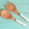 Wooden Shell Curved Handle Spoons Salad