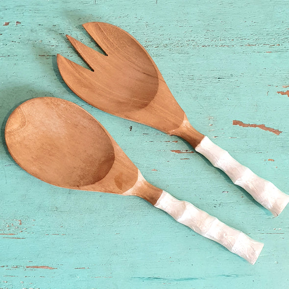 Wooden Shell Curved Handle Spoons Salad
