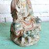 New Antique Large Resin Sitting Dewi Kwan In Statue (BDG)