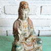New Antique Large Resin Sitting Dewi Kwan In Statue (BDG)