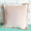 Soft Nude Cushion With White Edge and Fringe