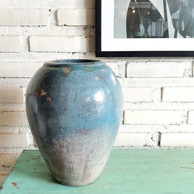 New Glossy Ceramic Pot (Light Blue)