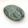 Oval Buddha Face Ceramic Incense Holder