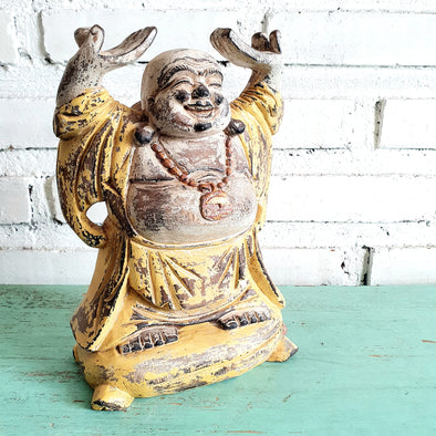 Carved Wooden Smiling Buddhas