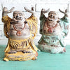 Carved Wooden Smiling Buddhas