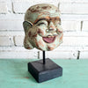 Antique Happy Buddha Head Statues On Stand