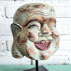 Antique Happy Buddha Head Statues On Stand