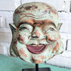 Antique Happy Buddha Head Statues On Stand