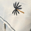 Tropical White Throw With Palm Tree Embroided