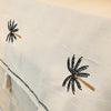 Tropical White Throw With Palm Tree Embroided