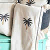Tropical White Throw With Palm Tree Embroided