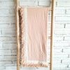 Pink Cotton Throw With Fringe