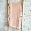 Pink Cotton Throw With Fringe