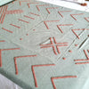 Green Cotton Throw with Terracotta Embroidery