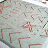 Green Cotton Throw with Terracotta Embroidery
