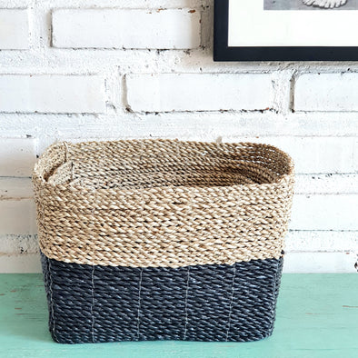 Set 3 Square Raffia Basket