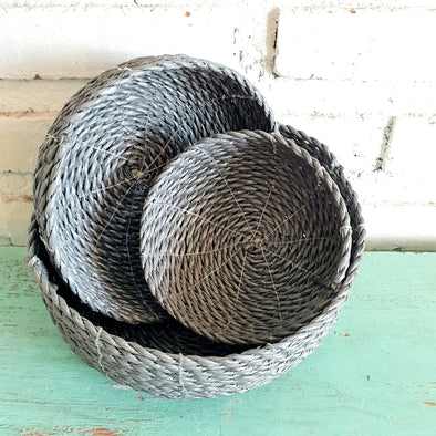 Woven Rafia Round Basket Sets