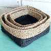 Set 3 Square Small Raffia Basket