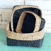 Set 3 Square Small Raffia Basket