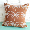 Brown Palm Tree Embroidered Cushion