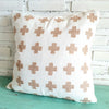 White Cushion with Brown Cross Embroidery