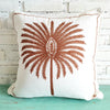 White Palm Tree Embroidered Cushion