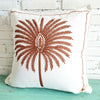 White Palm Tree Embroidered Cushion