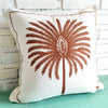 White Palm Tree Embroidered Cushion