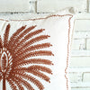White Palm Tree Embroidered Cushion