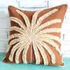 Brown with Natural Palm Tree Embroidered Cushion