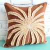 Brown with Natural Palm Tree Embroidered Cushion