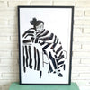 New Black&White Painting In Frame (Black Large)
