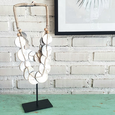 Mother of Pearl Necklace on Stand (W)