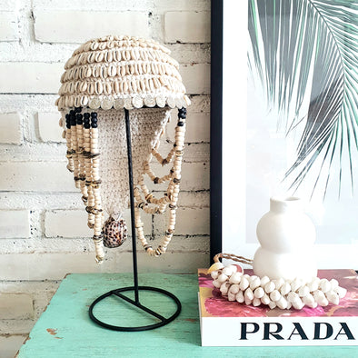 Plumed Shell Headdress With Stand