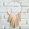 Small White Shell & Wood Necklace Style Decor With Stand