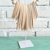 Small White Shell & Wood Necklace Style Decor With Stand