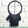 Small White Shell & Wood Necklace Style Decor With Stand