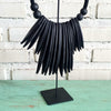 Small White Shell & Wood Necklace Style Decor With Stand