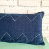 Navy Zigzag Stitch Pattern Cushion