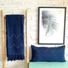 Navy Zigzag Stitch Pattern Cushion