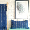 Navy Vertical Stitch Pattern Cushion