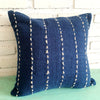Navy Vertical Stitch Pattern Cushion