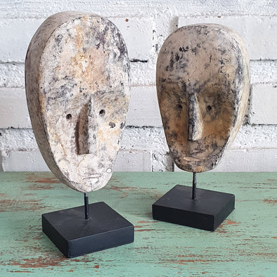 Natural Color Tribal Mask With Stand
