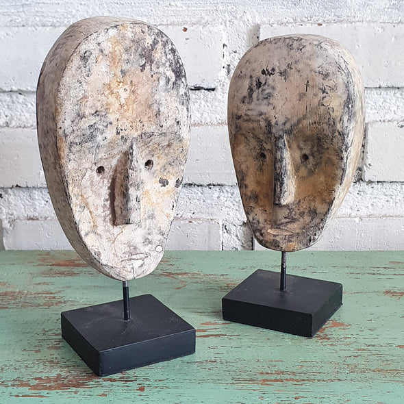 Natural Color Tribal Mask With Stand