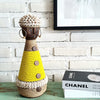 Beaded Shell Ethnic Wooden African Statue (W)