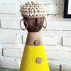Beaded Shell Ethnic Wooden African Statue (W)