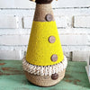 Beaded Shell Ethnic Wooden African Statue (W)