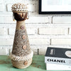 Beaded Shell Ethnic Wooden African Statue (W)